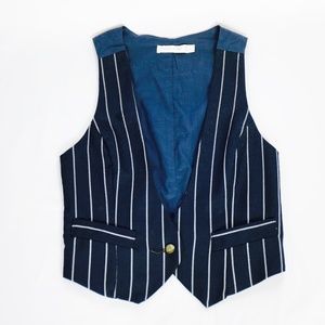  [MINKPINK] "Trust Fund" Navy Pinstripe Vest